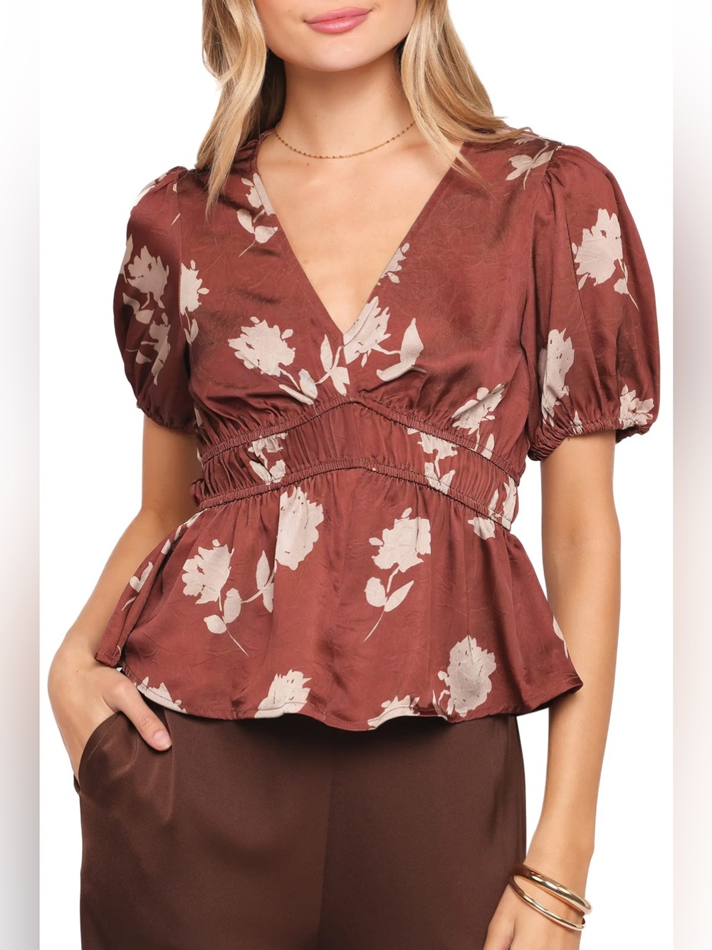 Petal & Pup Griffin Floral Peplum Blouse - Picture 2 of 3
